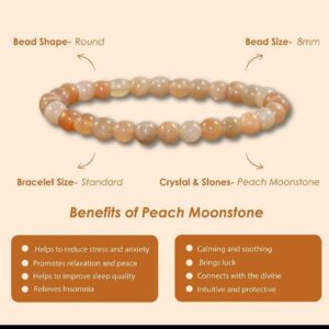 Peach Moonstone Bracelet – Intuition & New Beginnings